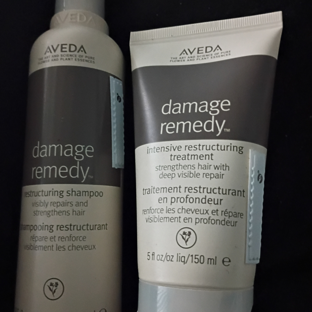 AVEDA Damage Remedy Shampoo & Intensive Restructuring Treatment - Brown & Cream